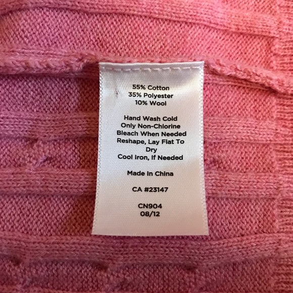 Talbots Petite M Pink Cable Cardigan - Picture 4 of 4